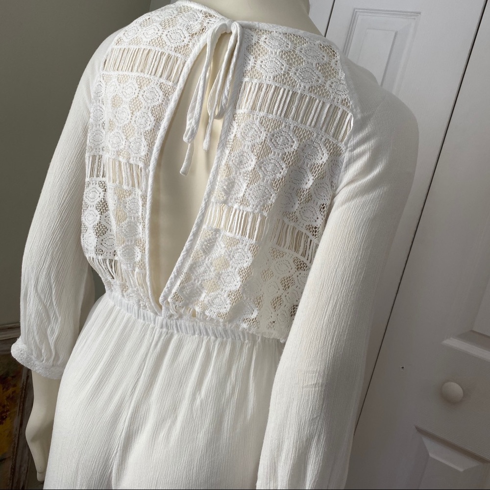 O’Neill Dreamy White Embroidered Boho Chic Romper